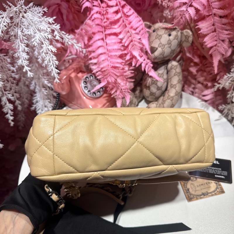 Chanel 19bag 小號/奶茶色/王吉娜古董精品-5