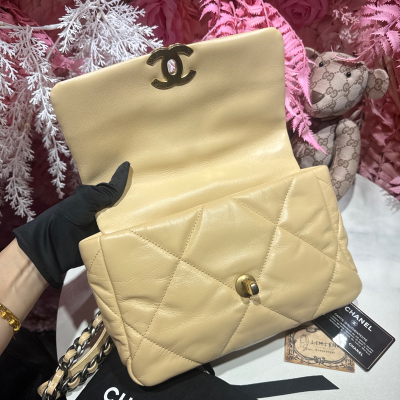Chanel 19bag 小號/奶茶色/王吉娜古董精品-7