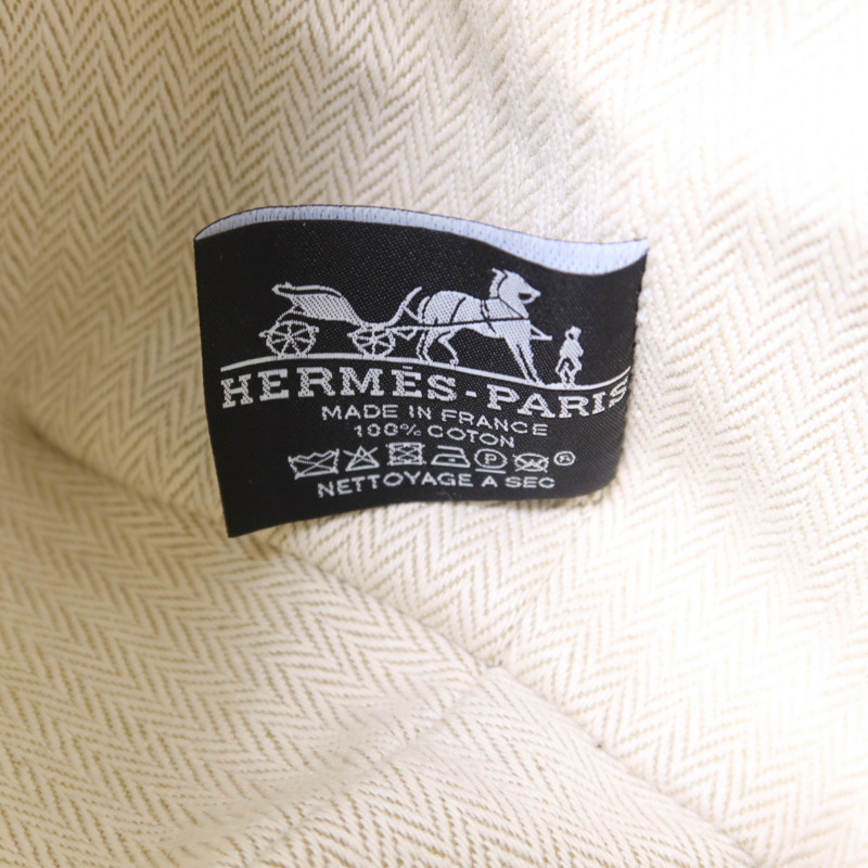 HERMES 帆布Bride-A-Brac Small銀扣手挽袋-6