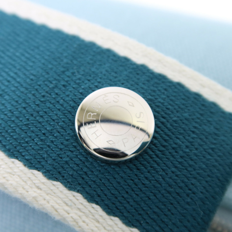 HERMES 帆布Bride-A-Brac Small銀扣手挽袋-9