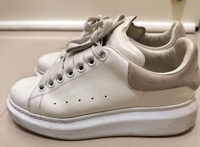 McQueen 粉尾小白鞋-0