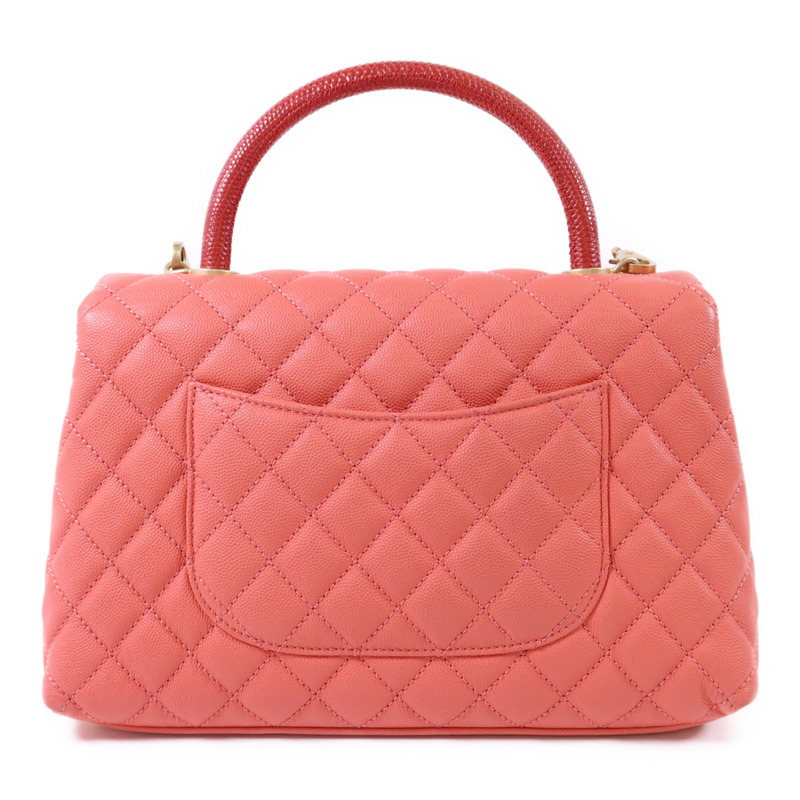 CHANEL 牛皮皮革Coco Handle Large金扣鏈帶肩背袋-1