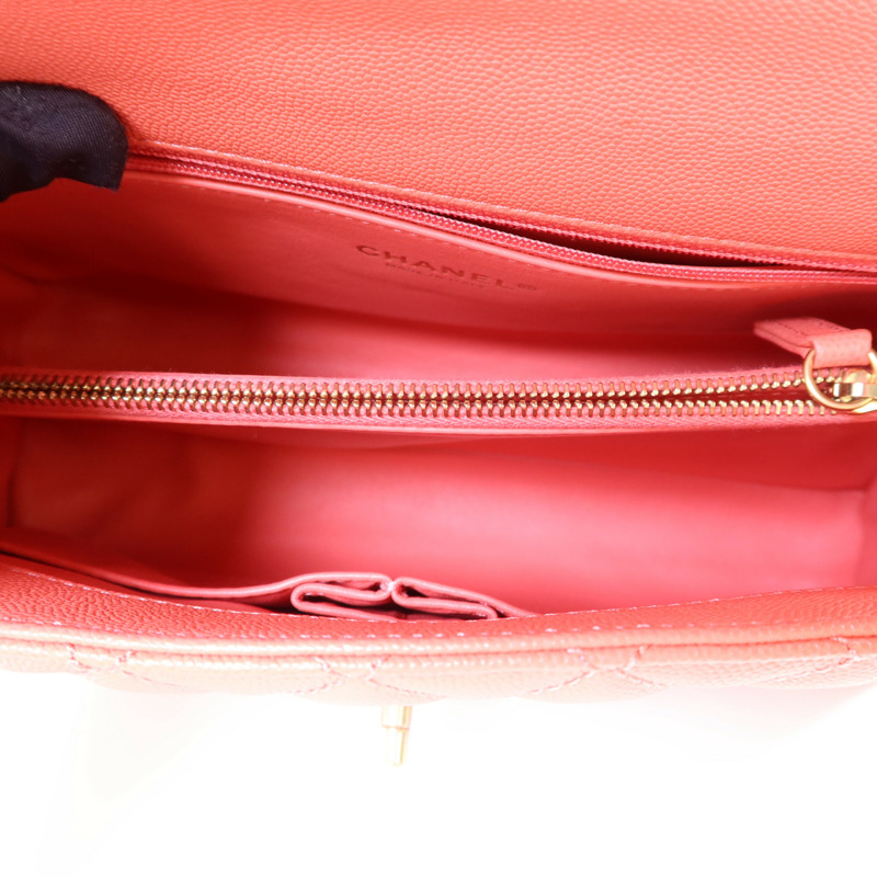 CHANEL 牛皮皮革Coco Handle Large金扣鏈帶肩背袋-5