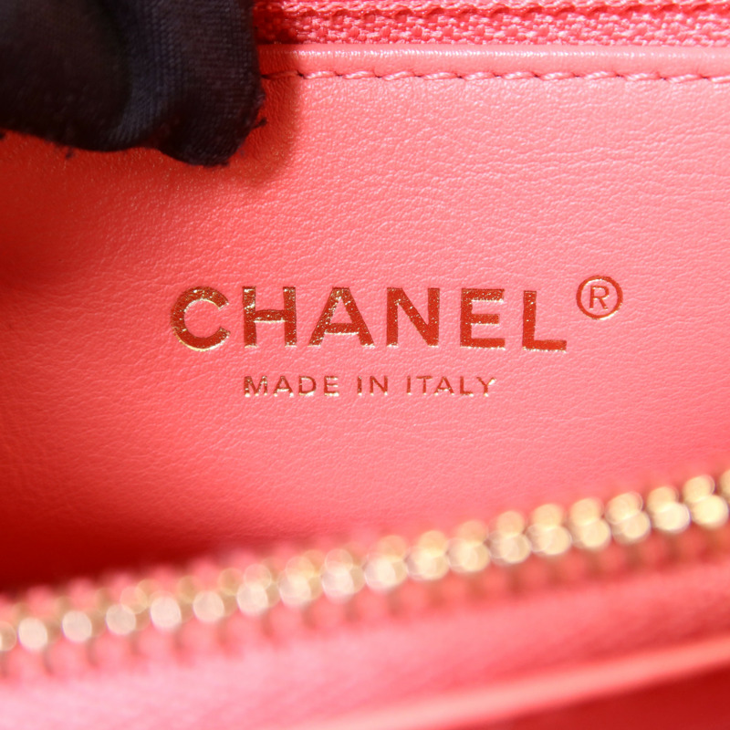 CHANEL 牛皮皮革Coco Handle Large金扣鏈帶肩背袋-6