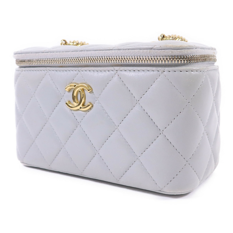 CHANEL 羊皮皮革Vanity Case金扣鏈帶肩背袋-2