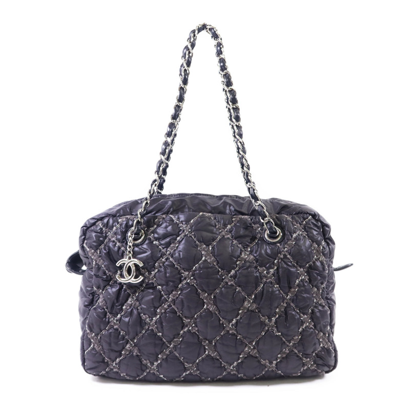 CHANEL 尼龍Tote Bag銀扣鏈帶手挽袋-0