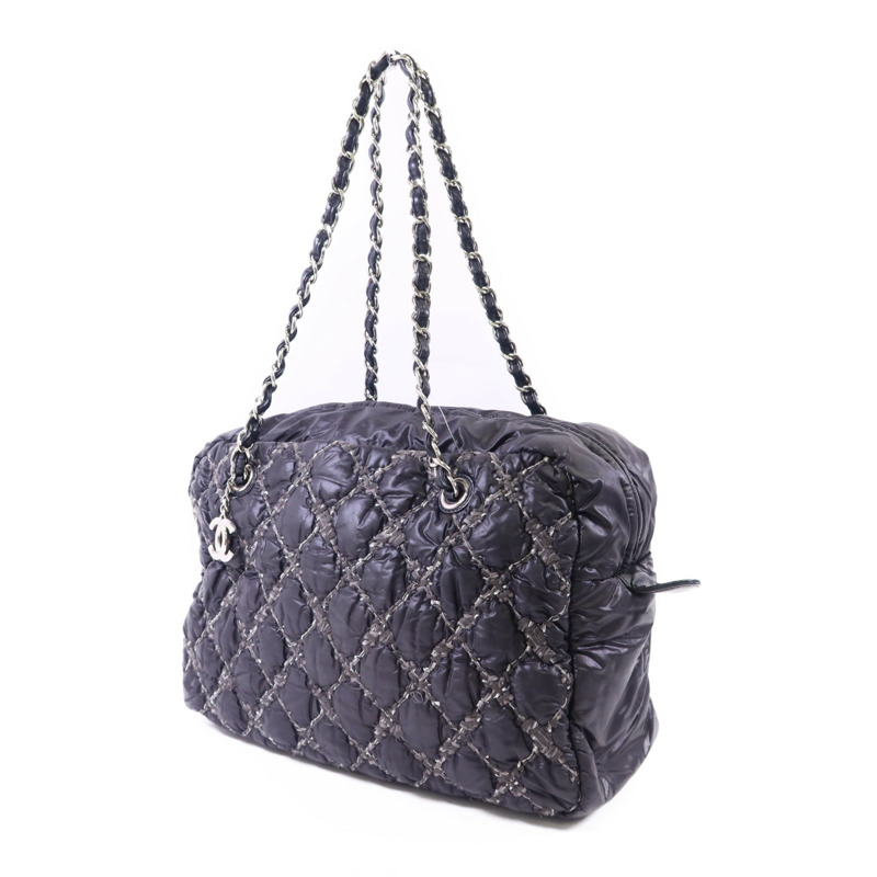 CHANEL 尼龍Tote Bag銀扣鏈帶手挽袋-2