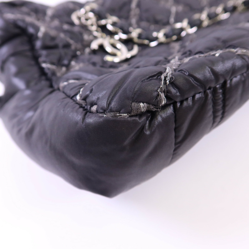 CHANEL 尼龍Tote Bag銀扣鏈帶手挽袋-11