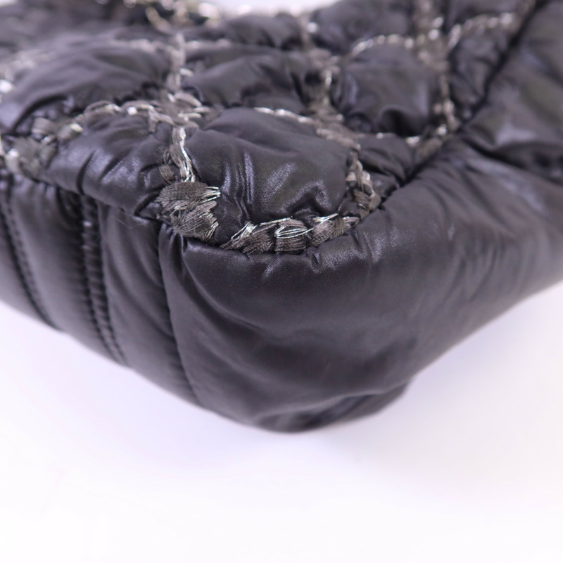 CHANEL 尼龍Tote Bag銀扣鏈帶手挽袋-12