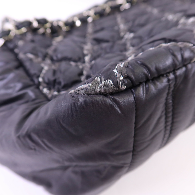 CHANEL 尼龍Tote Bag銀扣鏈帶手挽袋-13