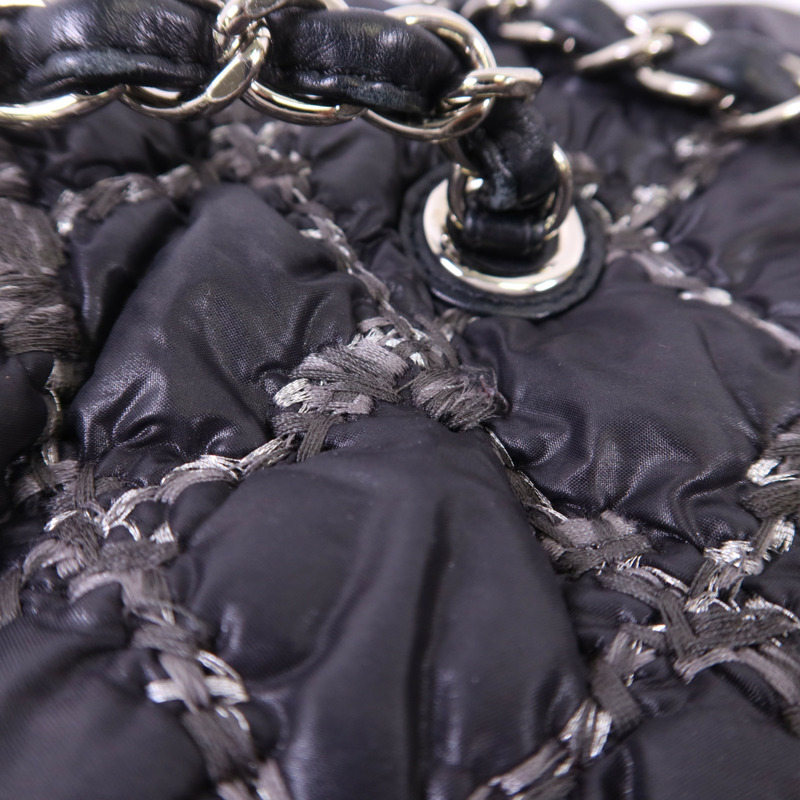 CHANEL 尼龍Tote Bag銀扣鏈帶手挽袋-15