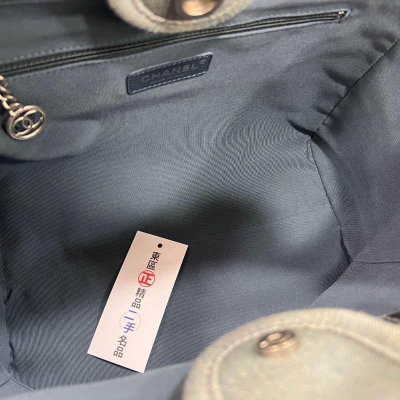 東區正精品㊣CHANEL 23s AS3257 牛仔水洗仿舊沙灘手提包斜背包兩用包托特包中型 RZ4624-3