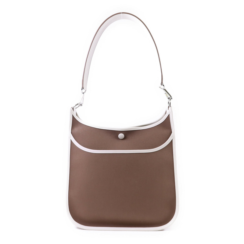 HERMES 帆布Evelyne PM銀扣肩背袋-1