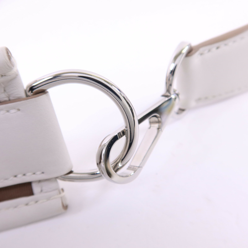 HERMES 帆布Evelyne PM銀扣肩背袋-8