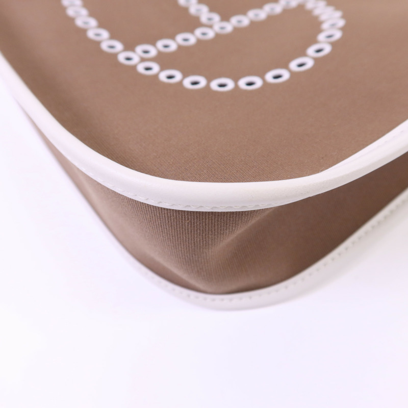 HERMES 帆布Evelyne PM銀扣肩背袋-9
