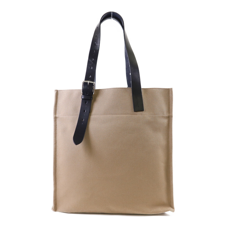 HERMES 帆布Etriviere Shopping Bag銀扣手挽袋Beige Marfa/Noir-1