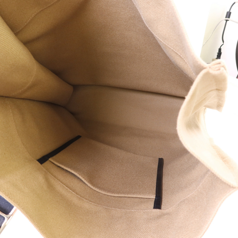HERMES 帆布Etriviere Shopping Bag銀扣手挽袋Beige Marfa/Noir-5
