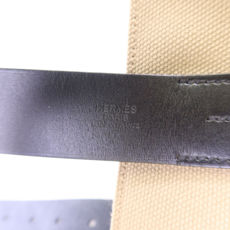 HERMES 帆布Etriviere Shopping Bag銀扣手挽袋Beige Marfa/Noir-6
