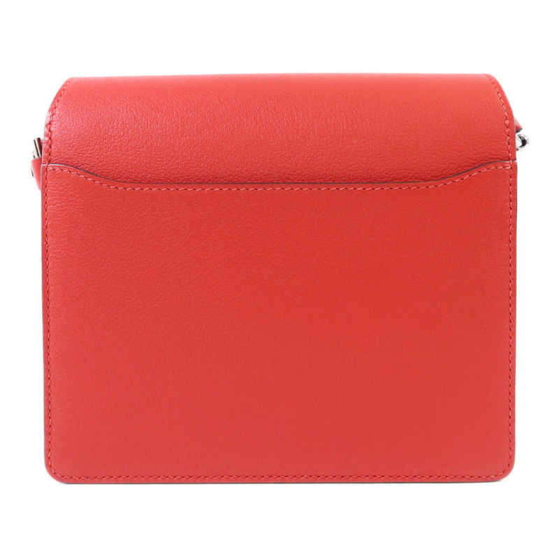 HERMES Evercolor皮革Mini Roulis銀扣肩背袋Rouge Tomate-1