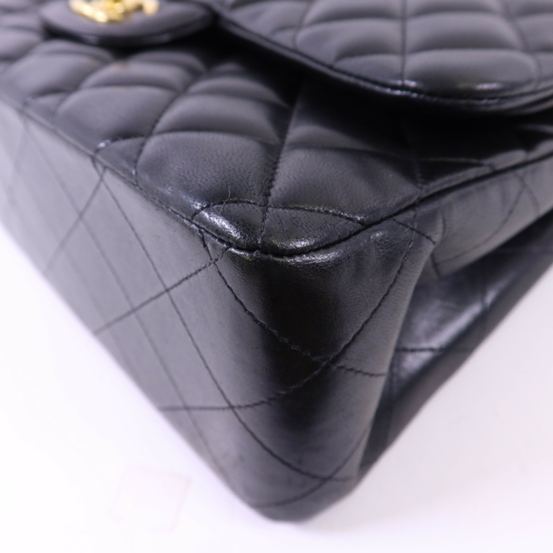 CHANEL 羊皮皮革Large Classic金扣鏈帶肩背袋-10