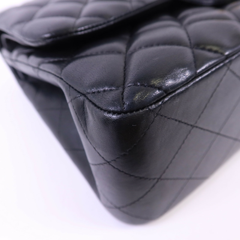 CHANEL 羊皮皮革Large Classic金扣鏈帶肩背袋-11