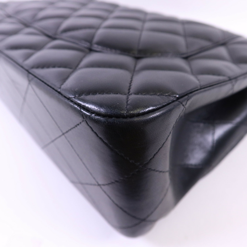 CHANEL 羊皮皮革Large Classic金扣鏈帶肩背袋-12