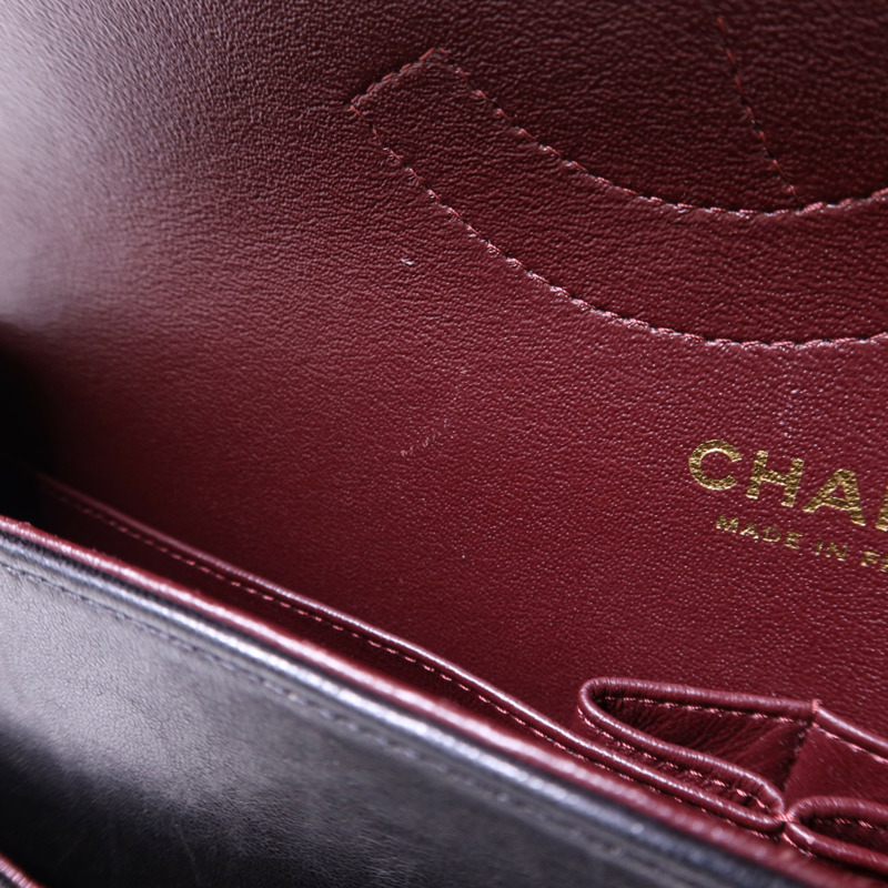 CHANEL 羊皮皮革Large Classic金扣鏈帶肩背袋-17