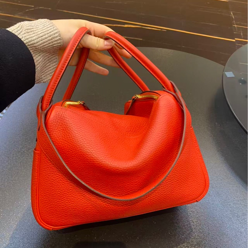 🌈Hermes❤️Lindy 26❤️蕃茄紅金扣🌟98.5新🌟TC皮🌟愛馬仕🌟-6
