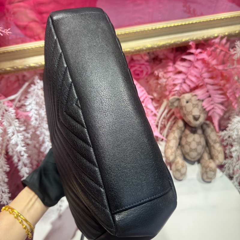 YSL 黑soblack學院包/斜背包/王吉娜古董精品-5