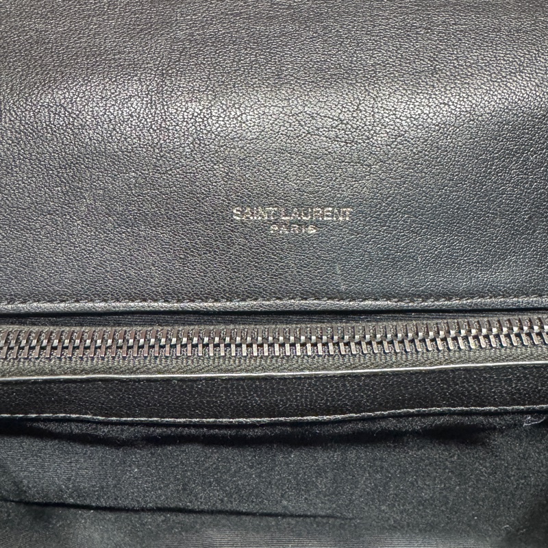 YSL 黑soblack學院包/斜背包/王吉娜古董精品-7