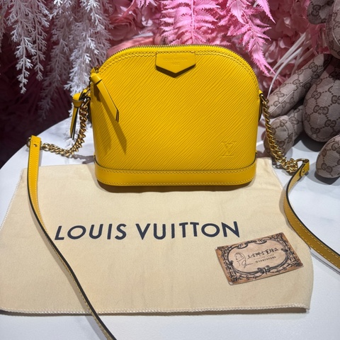LV 艾瑪包/黃色極新閒置斜背包/王吉娜古董精品