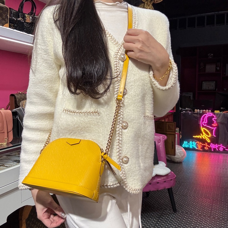 LV 艾瑪包/黃色極新閒置斜背包/王吉娜古董精品-1