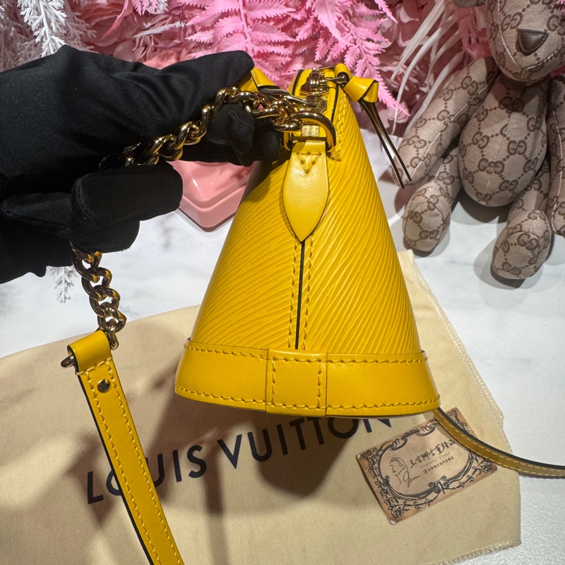LV 艾瑪包/黃色極新閒置斜背包/王吉娜古董精品-2