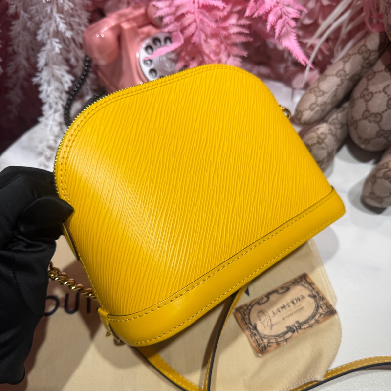 LV 艾瑪包/黃色極新閒置斜背包/王吉娜古董精品-3