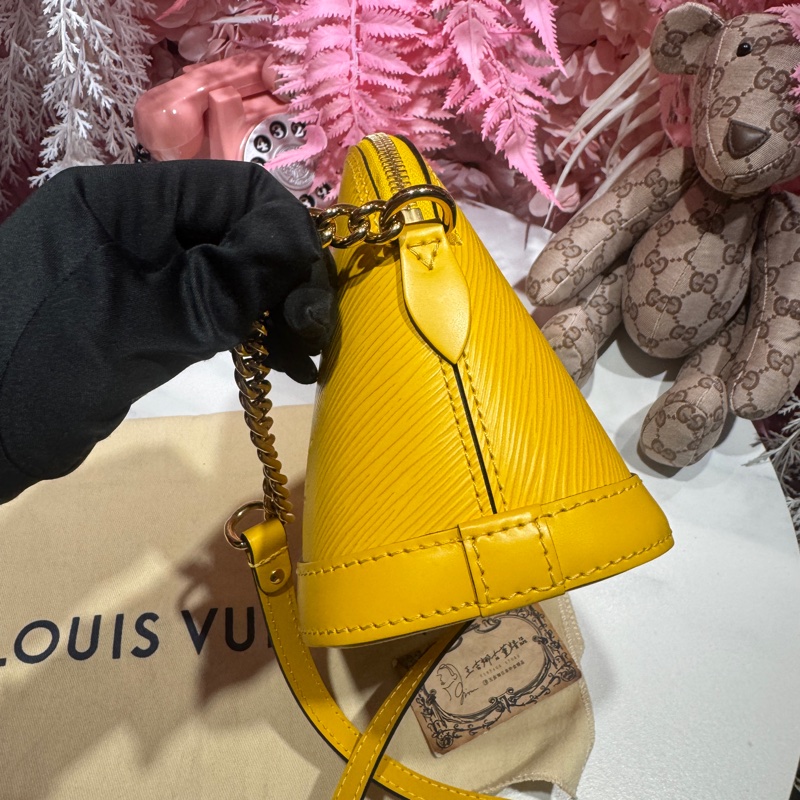 LV 艾瑪包/黃色極新閒置斜背包/王吉娜古董精品-4