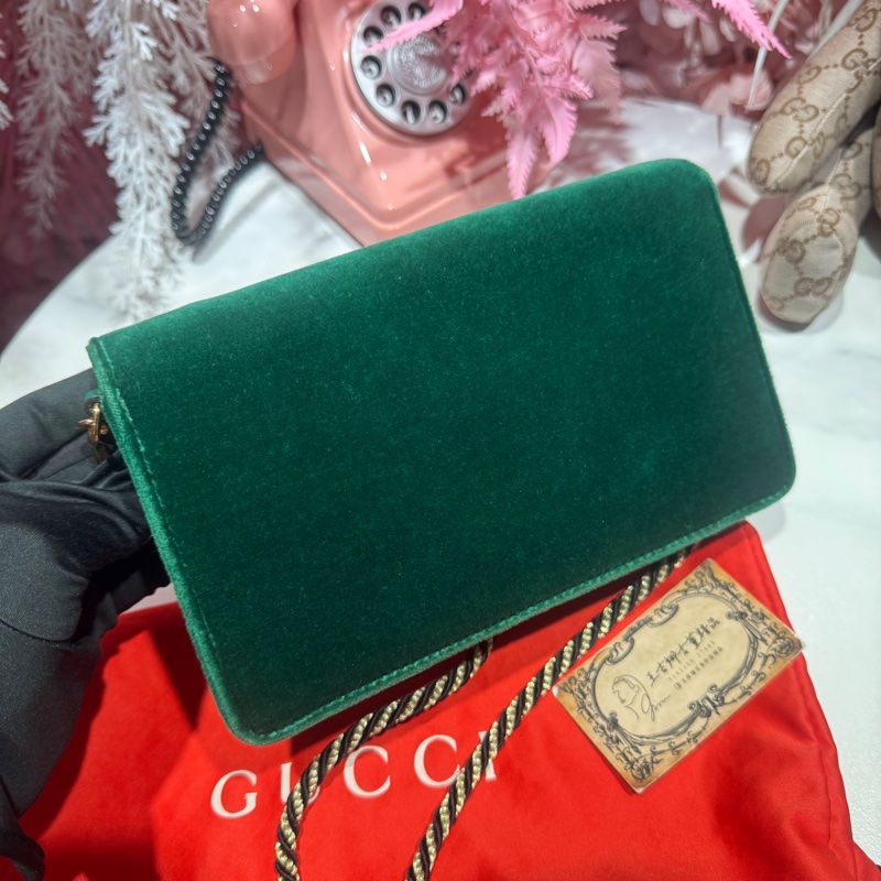 Gucci 水鑽斜背包/王吉娜古董精品-4