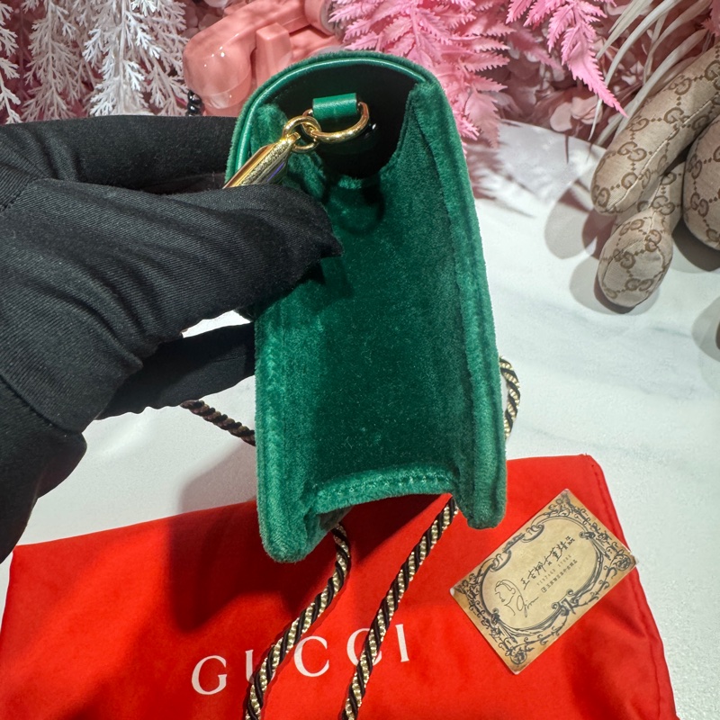 Gucci 水鑽斜背包/王吉娜古董精品-5