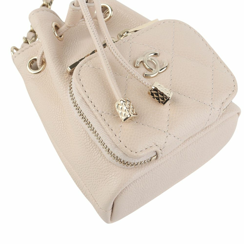 【包稅】CHANEL AP2913 金色 CC 商務聯名迷你水桶鏈條斜背包 35019Y-4