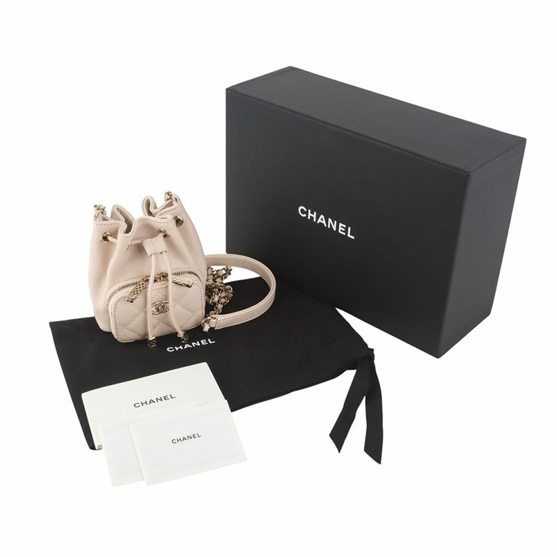 【包稅】CHANEL AP2913 金色 CC 商務聯名迷你水桶鏈條斜背包 35019Y-7