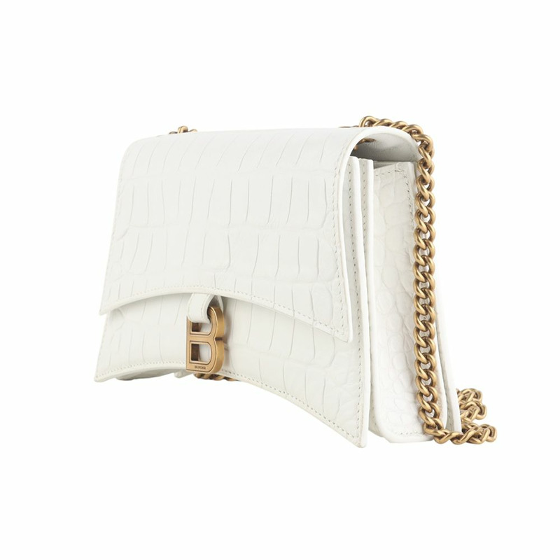 【包稅】BALENCIAGA 鱷魚紋絎縫 XS 鏈條斜背包 35032Y-1-1