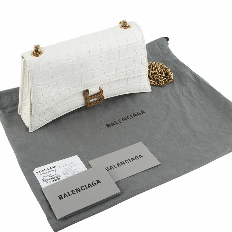 【包稅】BALENCIAGA 鱷魚紋絎縫 XS 鏈條斜背包 35032Y-1-7