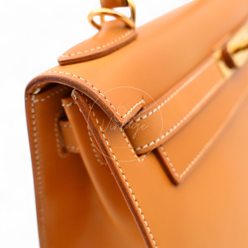 [Pre-owned] Hermes Kelly 28 Natural Sable Chamonix GHW Stamp Square G-5