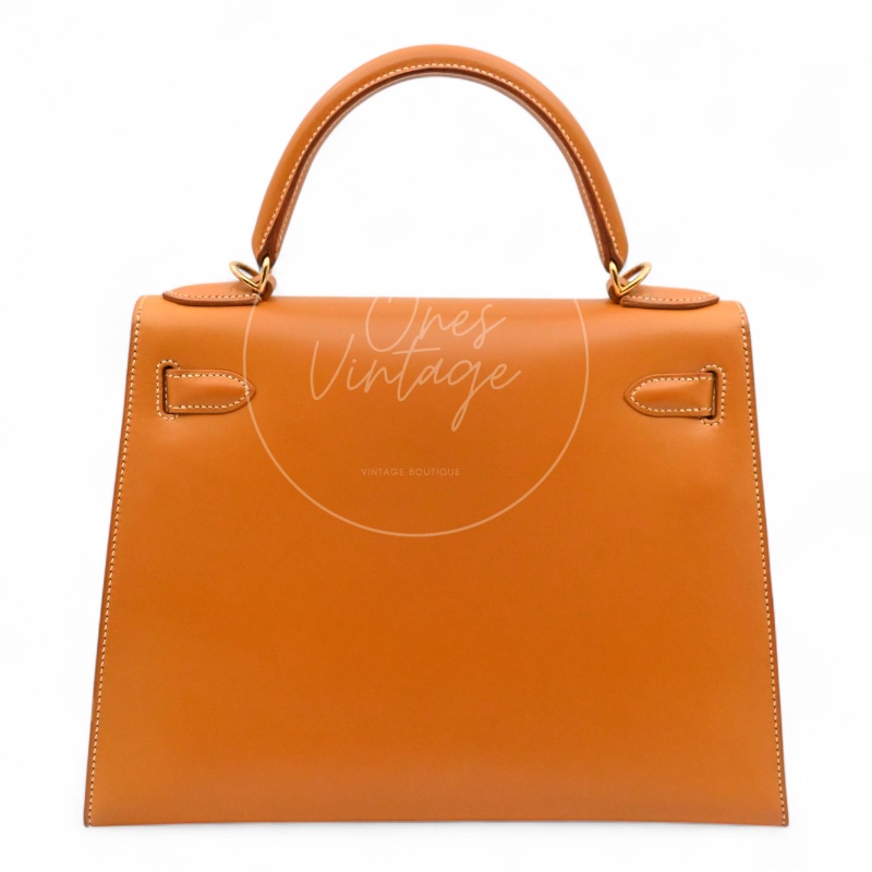 [Pre-owned] Hermes Kelly 28 Natural Sable Chamonix GHW Stamp Square G-10