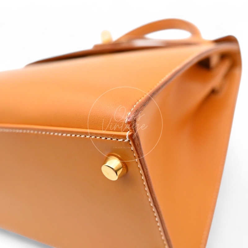 [Pre-owned] Hermes Kelly 28 Natural Sable Chamonix GHW Stamp Square G-13