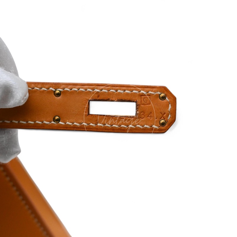 [Pre-owned] Hermes Kelly 28 Natural Sable Chamonix GHW Stamp Square G-24