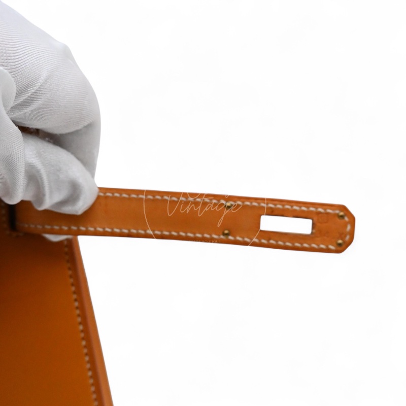 [Pre-owned] Hermes Kelly 28 Natural Sable Chamonix GHW Stamp Square G-25