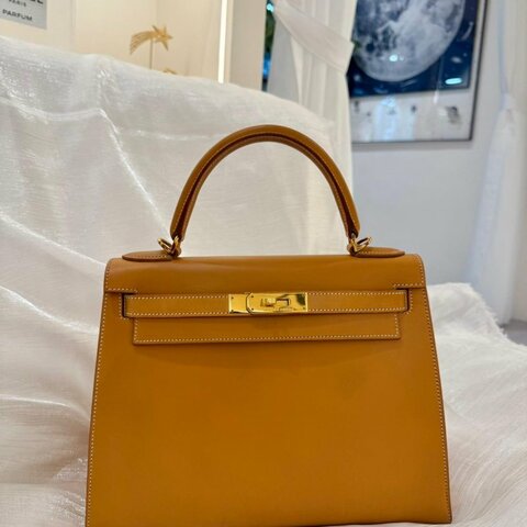 中古 Hermes 愛馬仕 Kelly 28 凱莉包 暖棕褐色 Natural Sable 啞光牛皮 單肩包/斜挎包/手提包 凱莉包 GHW Stamp Square G