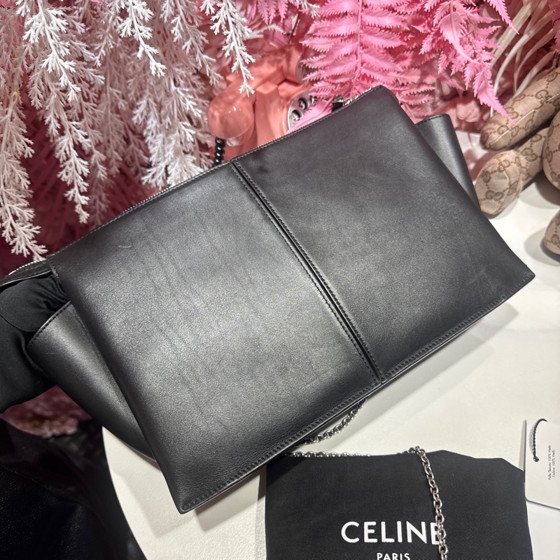 Celine黑銀斜背包/王吉娜古董精品-6