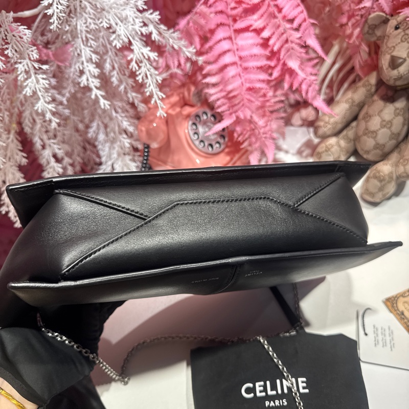 Celine黑銀斜背包/王吉娜古董精品-8