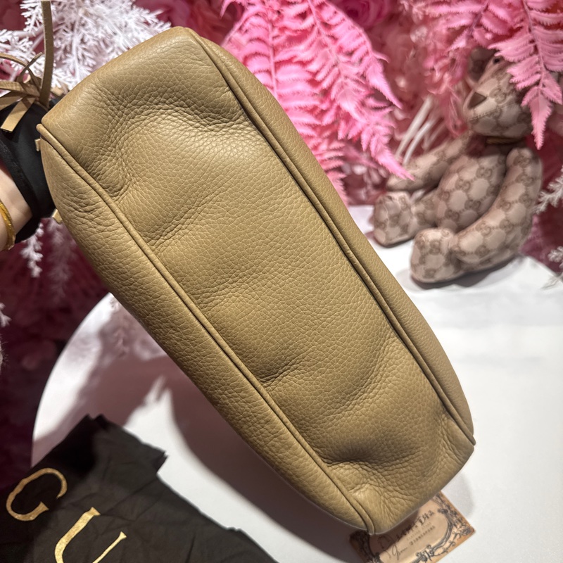 Gucci 馬蒙肩背包/奶茶色/王吉娜古董精品-6